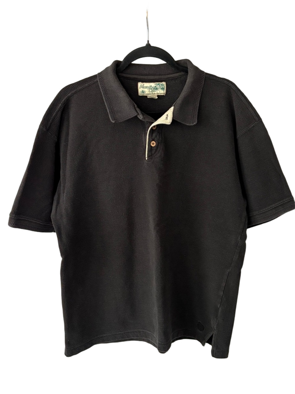 Vintage Havana Jack’s Cafe Waffle Knit Polo Shirt XL 100% Cotton Surf Casual Y2K
